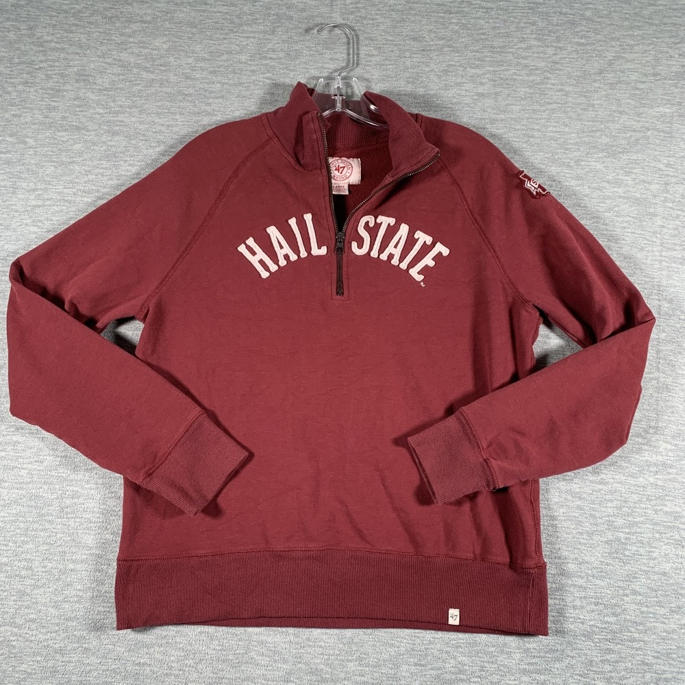 Mississippi State Bulldogs Sweatshirt Womens‎ Large Red NCAA '47 1/4 Zip